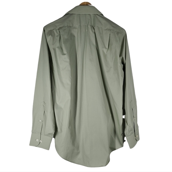 Lands End Men's Sage Green Traditional Fit Size 14 1/2 32-32 Shirt - Picture 2 of 4